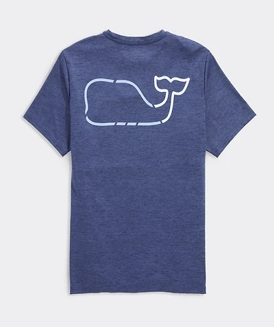 On-The-Go Whale Outline Short-Sleeve Harbor Performance Tee