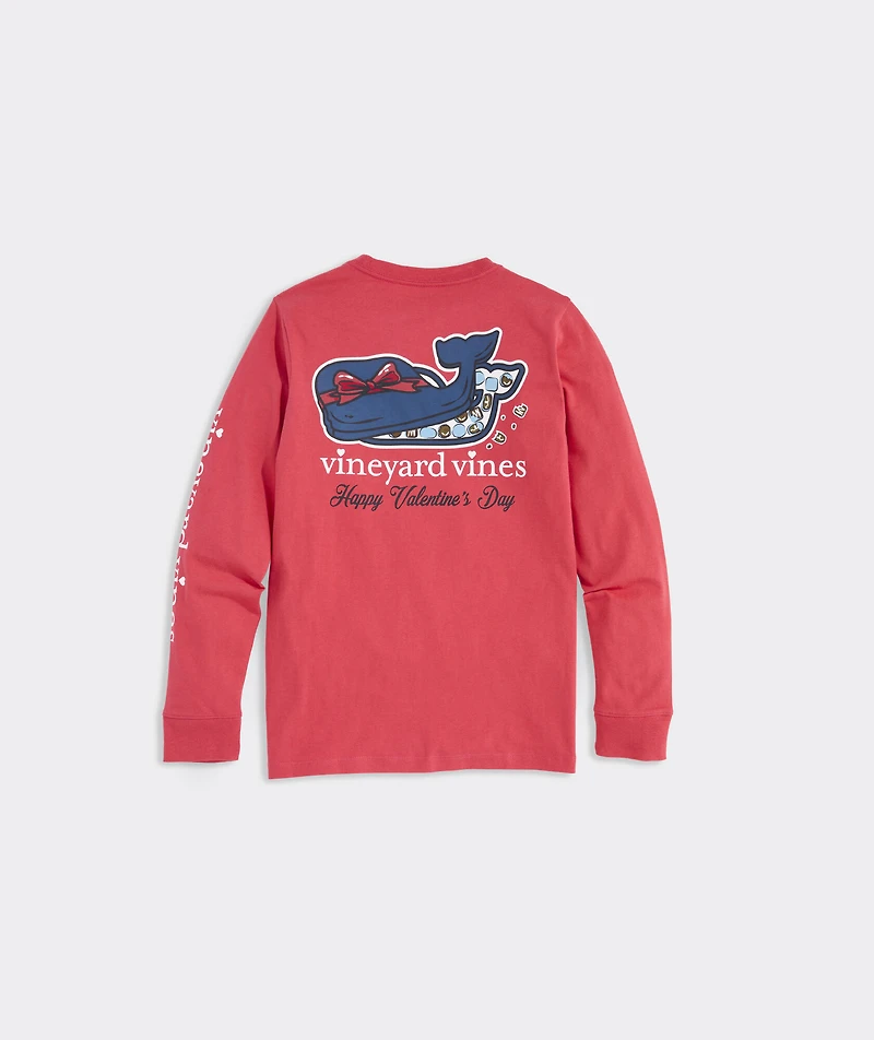 Boys' Valentine's Chocolate Whale Box Long-Sleeve Pocket Tee