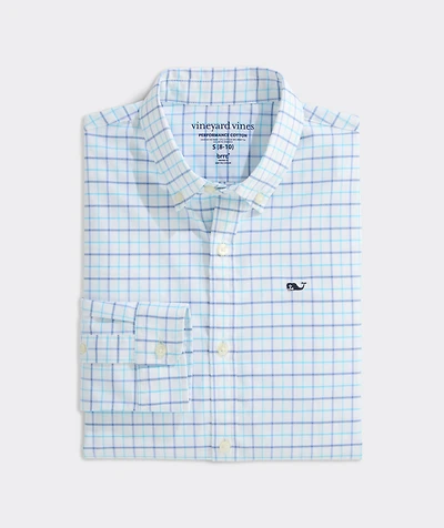 Boys' Moorings Tattersall Performance Cotton Shirt