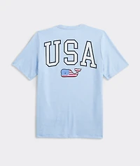 Boys' USA Flag Whale Short-Sleeve Harbor Sun Performance Tee