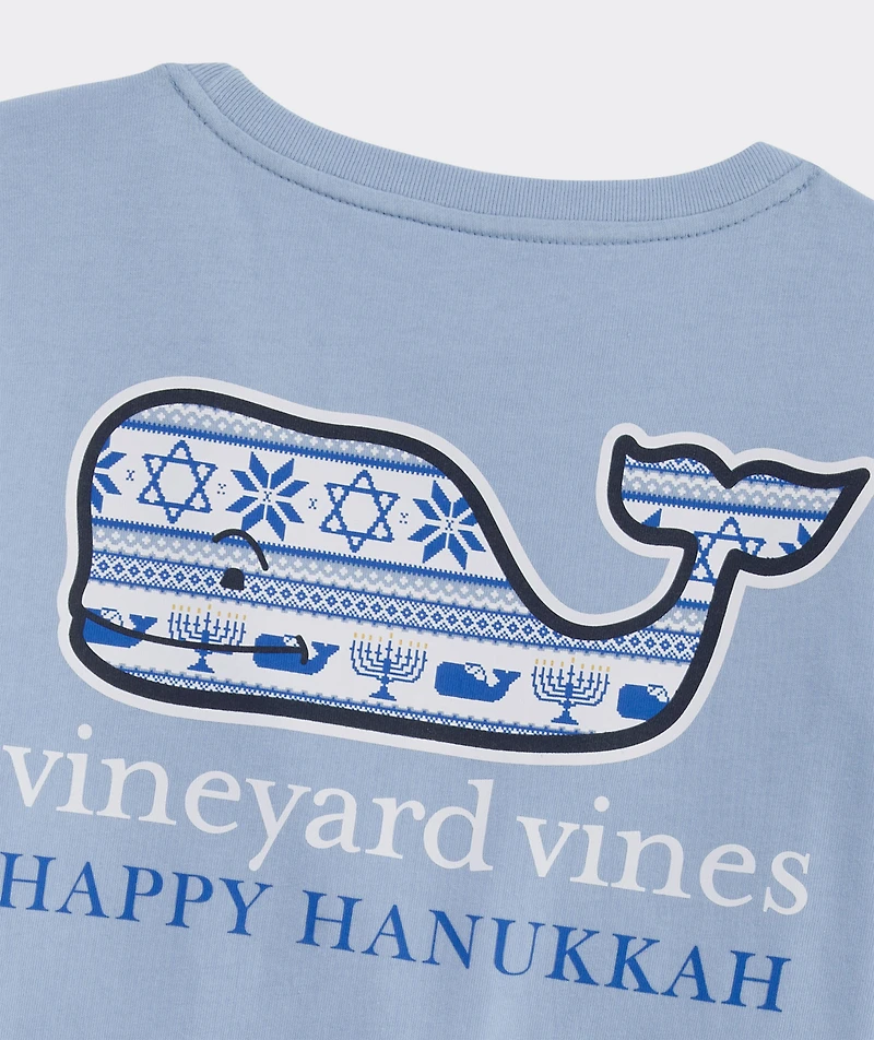 Hanukkah Whale Long-Sleeve Pocket Tee