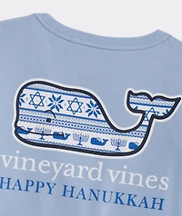 Hanukkah Whale Long-Sleeve Pocket Tee