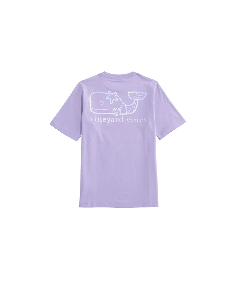 OUTLET Girls' Foil Mermaid Whale Short-Sleeve Pocket Tee