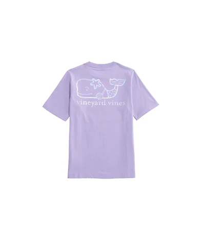 OUTLET Girls' Foil Mermaid Whale Short-Sleeve Pocket Tee