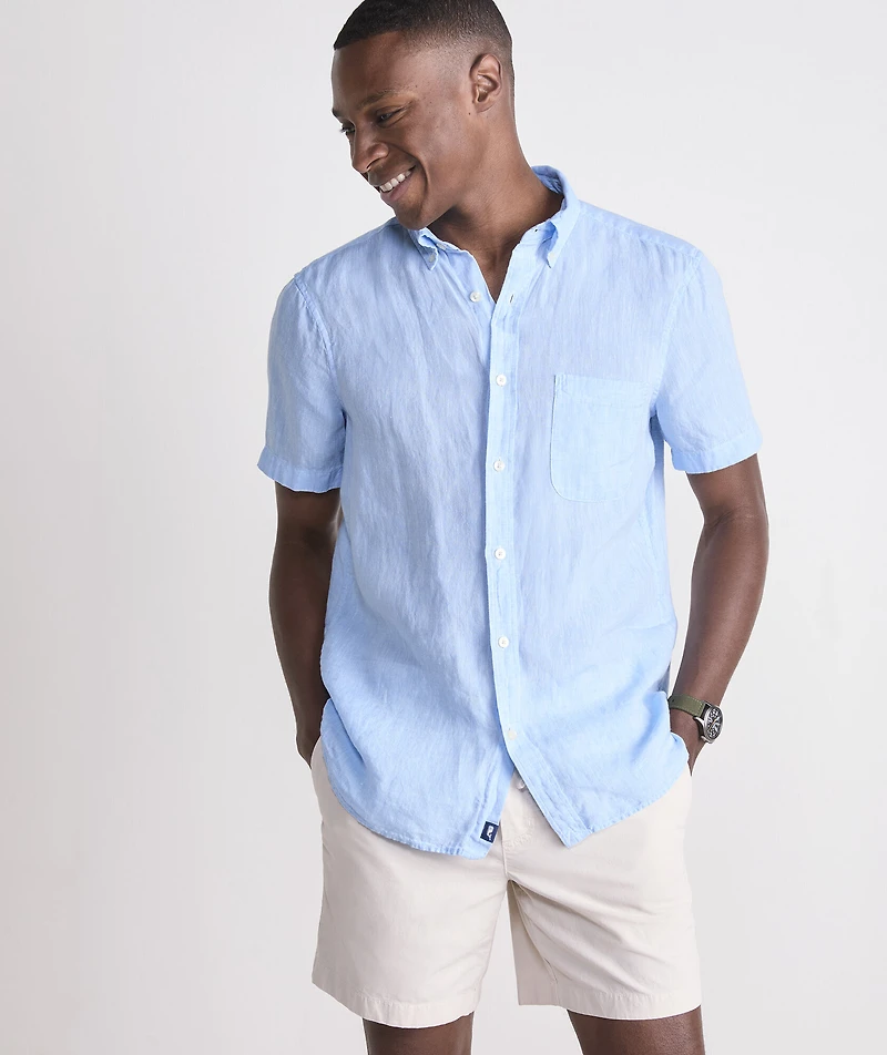 Surfside Solid Linen Short-Sleeve Shirt