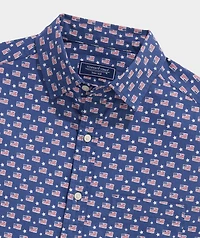 Flags & Stars Cotton Madras Short-Sleeve Shirt