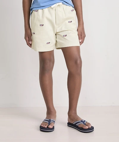 Boys' Americana Embroidered Pull-On Chino Shorts