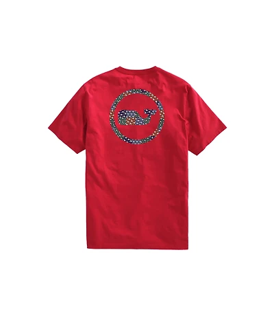 OUTLET Holiday Patchwork Whale Dot Short-Sleeve Pocket Tee