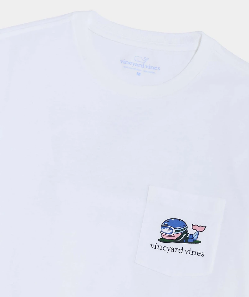 Snowboard Whale Long-Sleeve Pocket Tee