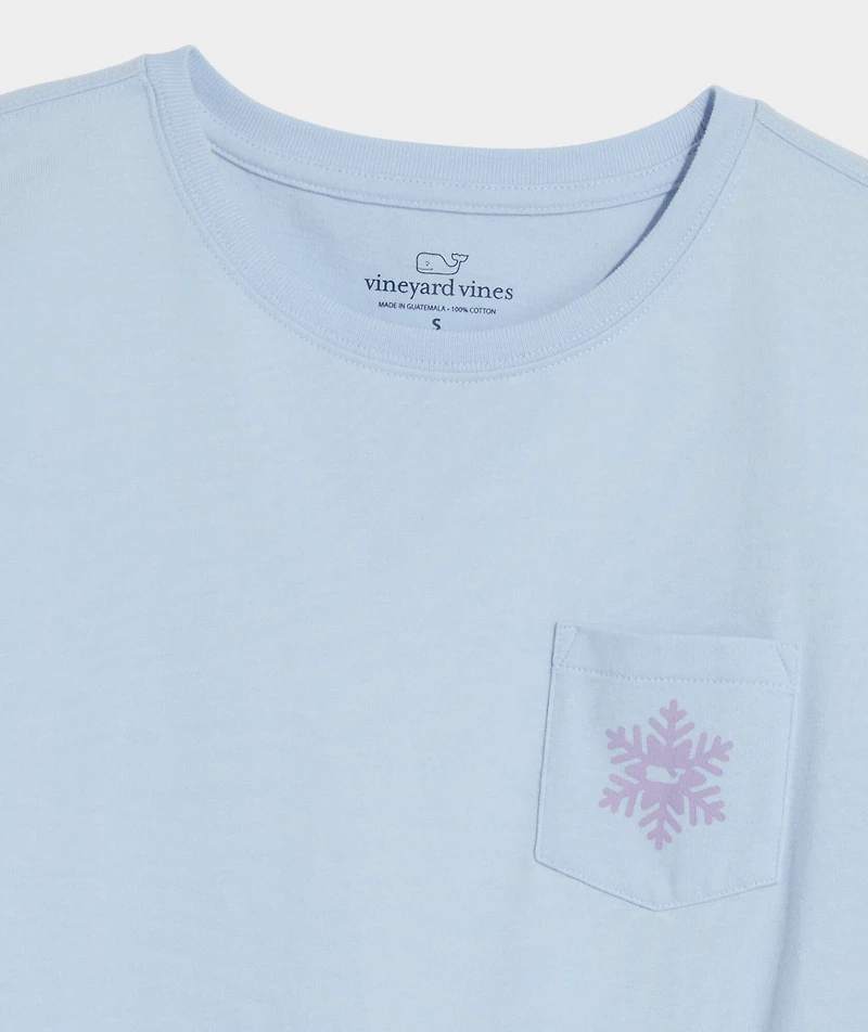 Women's Snowflake Icons Whale Long-Sleeve Pocket Tee