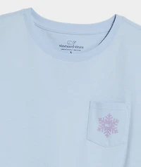 Women's Snowflake Icons Whale Long-Sleeve Pocket Tee