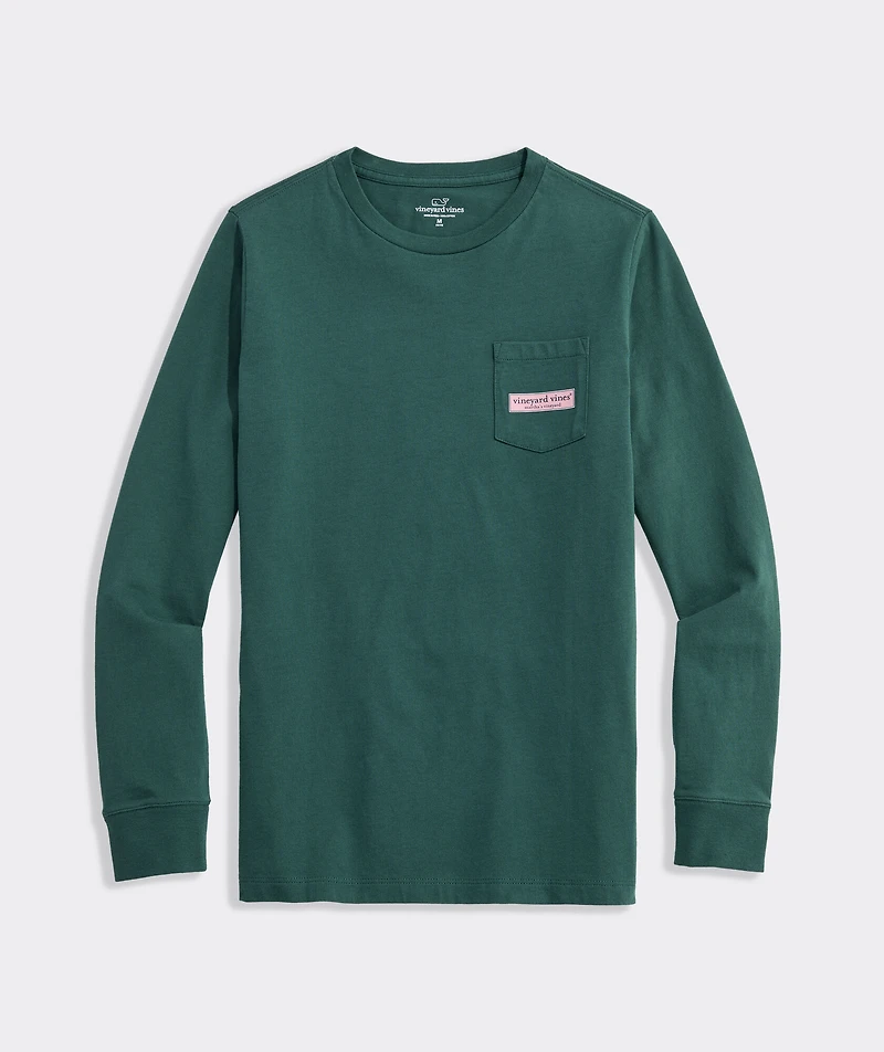 Boys' Classic Logo Box Long-Sleeve Pocket Tee