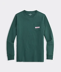 Boys' Classic Logo Box Long-Sleeve Pocket Tee