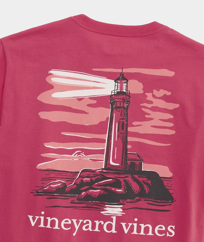 Lighthouse At Dusk Short-Sleeve Pocket Tee
