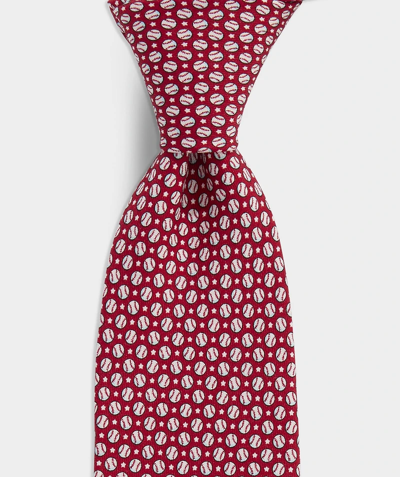 Boys' Baseball & Stars Silk Tie