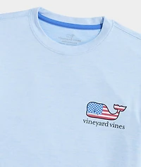 Boys' USA Flag Whale Short-Sleeve Harbor Sun Performance Tee