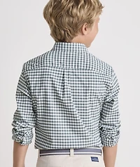 Boys' Skysail Gingham Performance Cotton Shirt
