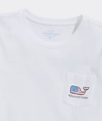 Girls' Flag Whale Short-Sleeve Pocket Tee