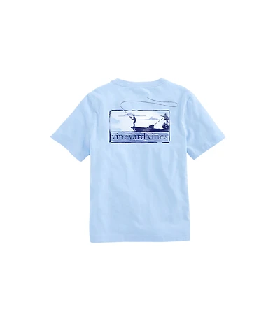 OUTLET Boys' Classic Flats Boat Fishing Short-Sleeve Pocket Tee