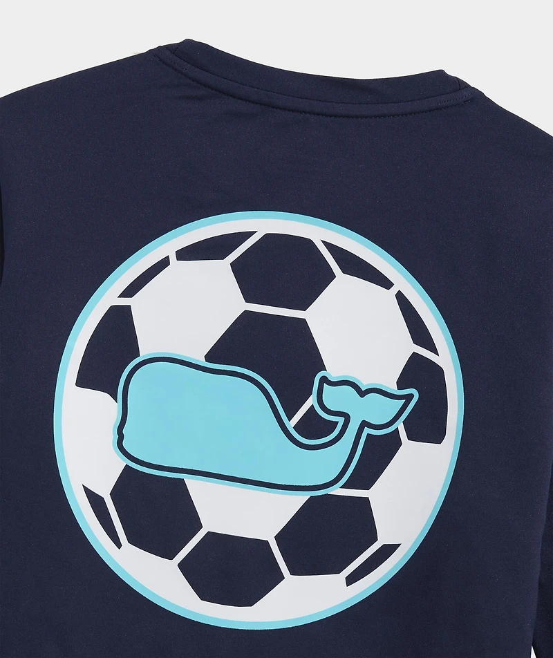 Boys' Soccer Whale Dot Long-Sleeve Harbor Sun Performance Tee