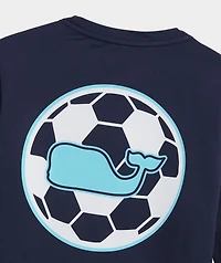 Boys' Soccer Whale Dot Long-Sleeve Harbor Sun Performance Tee