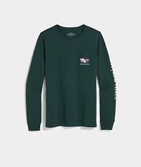 Women's Mrs. Claus & Presents Long-Sleeve Pocket Tee