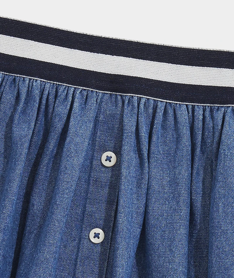 Girls' Chambray Button-Front Skirt