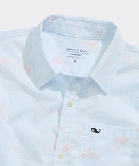 Boys' Printed Cotton Short-Sleeve Shirt