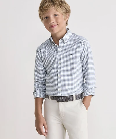 Boys' Wauwinet Tattersall Performance Cotton Shirt