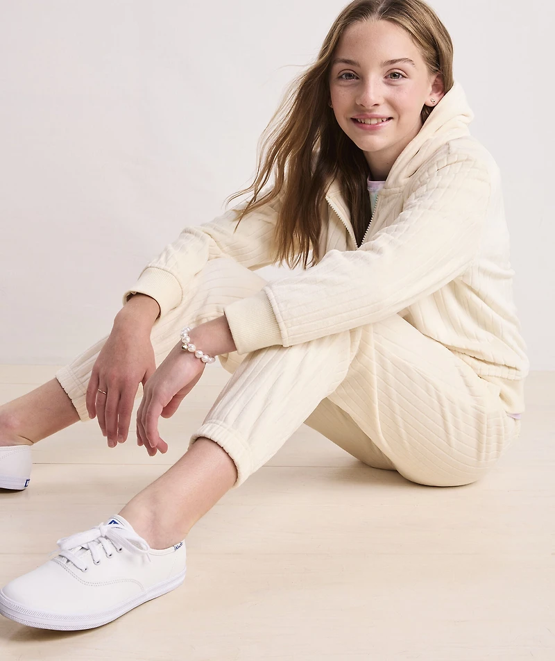 Girls' Velour Full-Zip Hoodie