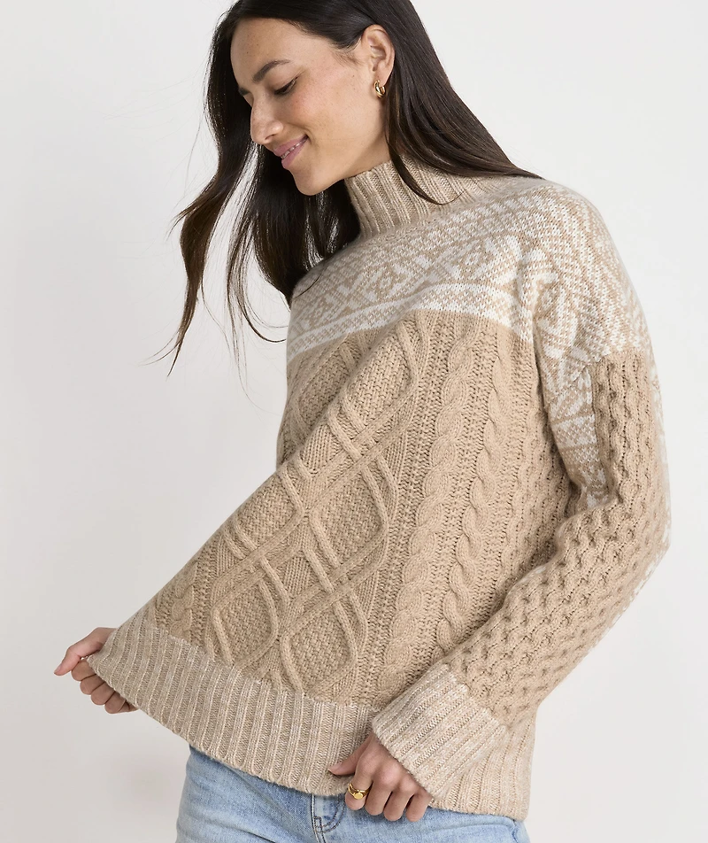 Fair Isle Fisherman Mockneck Sweater