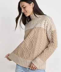 Fair Isle Fisherman Mockneck Sweater