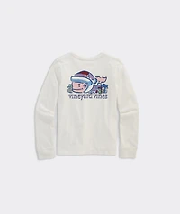 Girls' Watercolor Elf Whale Long-Sleeve Tee