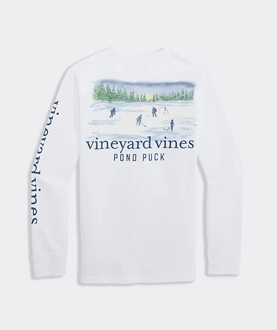 Boys' Painted Pond Puck Long-Sleeve Pocket Tee
