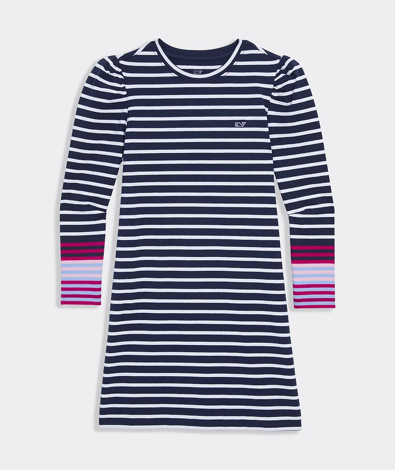 Girls' Puff Sleeve Jersey Dress