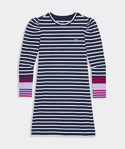 Girls' Puff Sleeve Jersey Dress