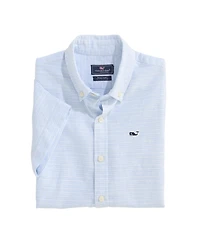 OUTLET Boys' Cotton-Linen Short-Sleeve Whale Shirt