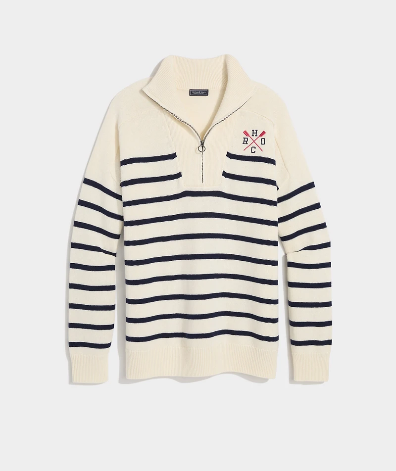 Head Of The Charles® Women's Breton Stripe Quarter-Zip Sweater