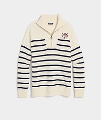 Head Of The Charles® Women's Breton Stripe Quarter-Zip Sweater
