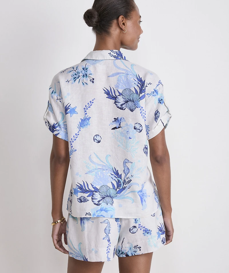 Linen Short-Sleeve Button-Down