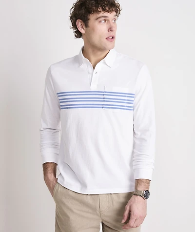 Long-Sleeve Stripe Surf Polo