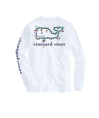 OUTLET Holiday Lights Whale Long-Sleeve Pocket Tee