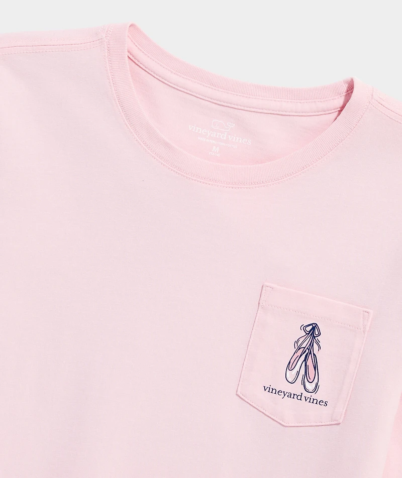 Girls' Nutcracker Glitter Ballerina Long-Sleeve Pocket Tee