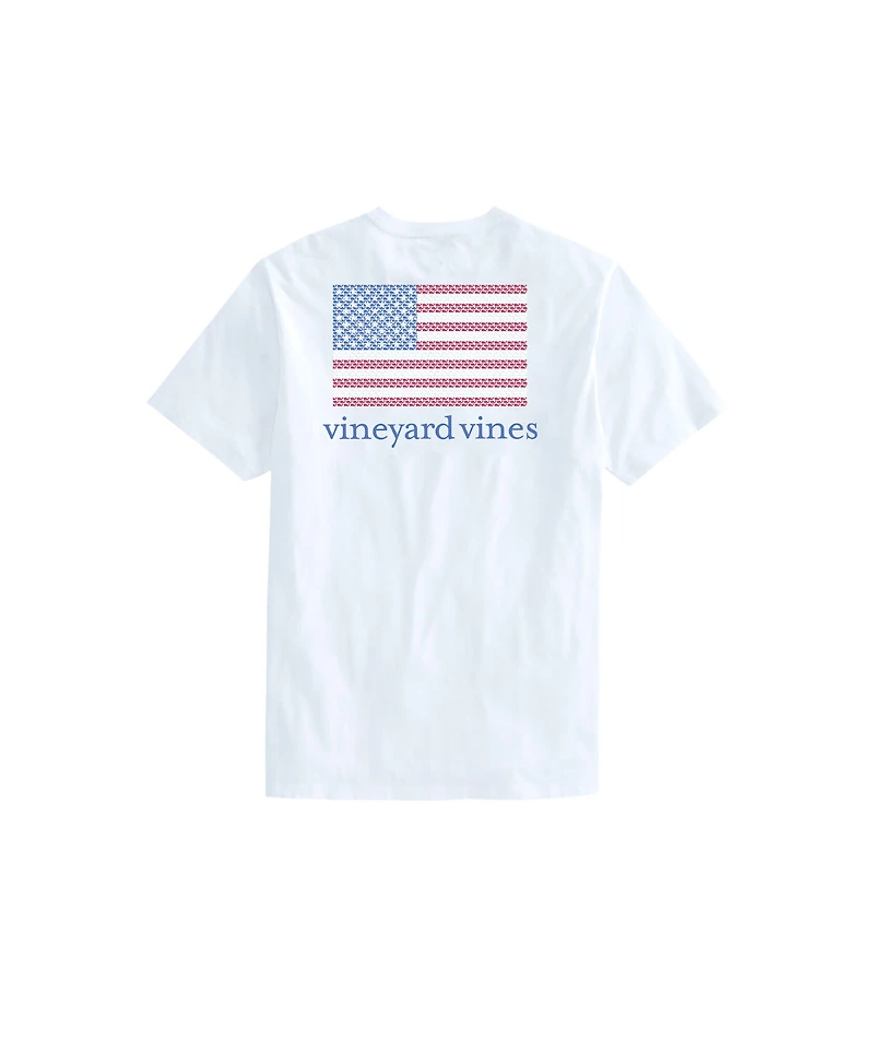 OUTLET American Flag Whales Short-Sleeve Pocket Tee