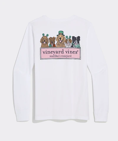 Women's St. Patrick's Pups Logo Box Long-Sleeve Pocket Tee