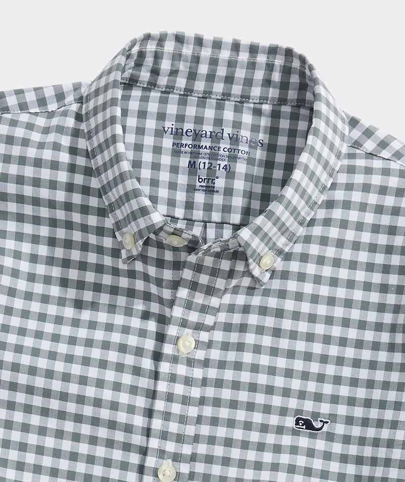 Boys' Skysail Gingham Performance Cotton Shirt