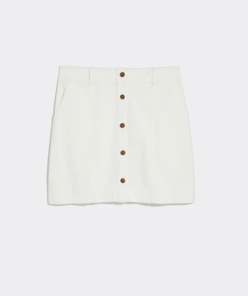 Corduroy Button-Front Skirt