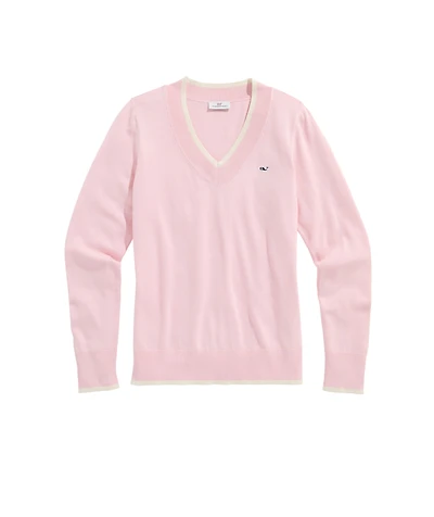 OUTLET Women's Heritage Cotton V Neck Sweater