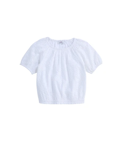 OUTLET Girls' Eyelet Puff-Sleeve Top