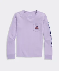 Girls' Glitter Pumpkin Long-Sleeve Pocket Tee